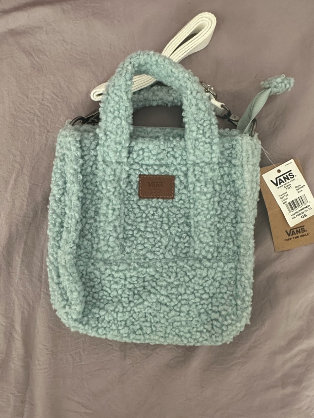 Vans Mini Sherpa Tote Bag in Mint
